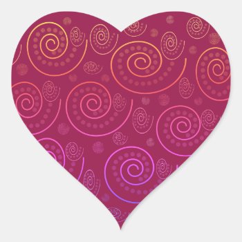 Abstract Swirls Heart Sticker by 16creative at Zazzle