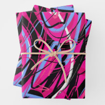Abstract Swirls in Pink and Black
