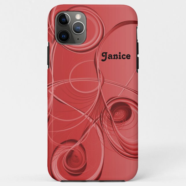 Abstract Swirls in Red Case-Mate iPhone Case (Back)