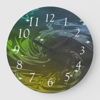Abstract Swirls Large Clock by CBgreetingsndesigns at Zazzle