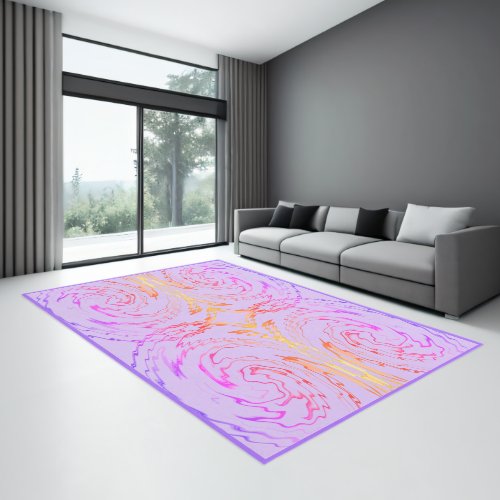 Abstract Swirls Multi Colored  Rug
