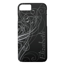 Abstract Swirls with Area for Name iPhone 8/7 Case