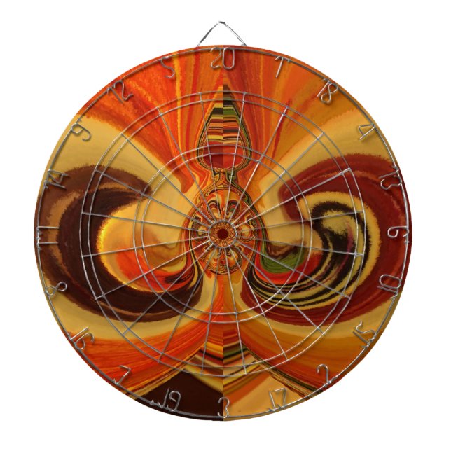 Abstract Swirls with Teardrop Center Art Print Dartboard (Front)