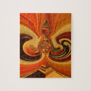 Abstract Swirls with Teardrop Center Art Print Jigsaw Puzzle