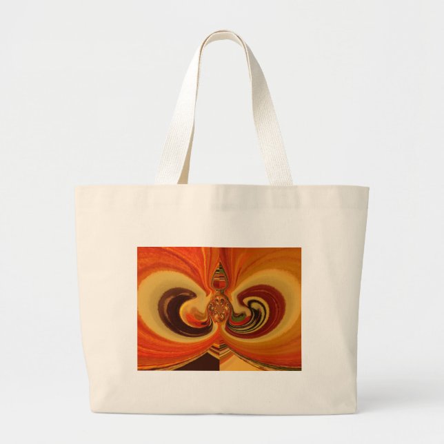 Abstract Swirls with Teardrop Center Art Print Large Tote Bag (Front)