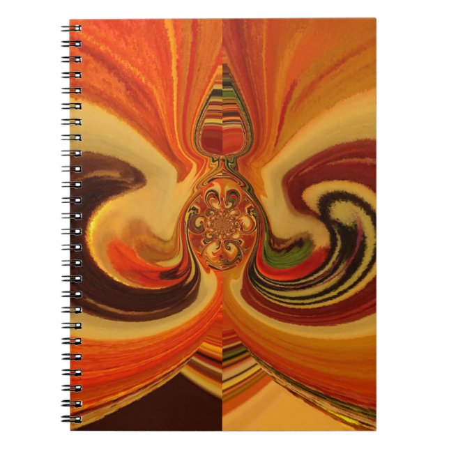 Abstract Swirls with Teardrop Center Art Print Notebook (Front)
