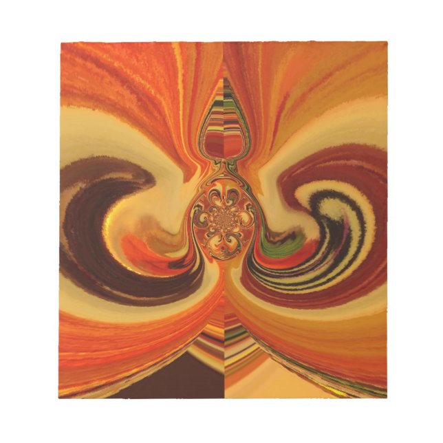 Abstract Swirls with Teardrop Center Art Print Notepad (Front)