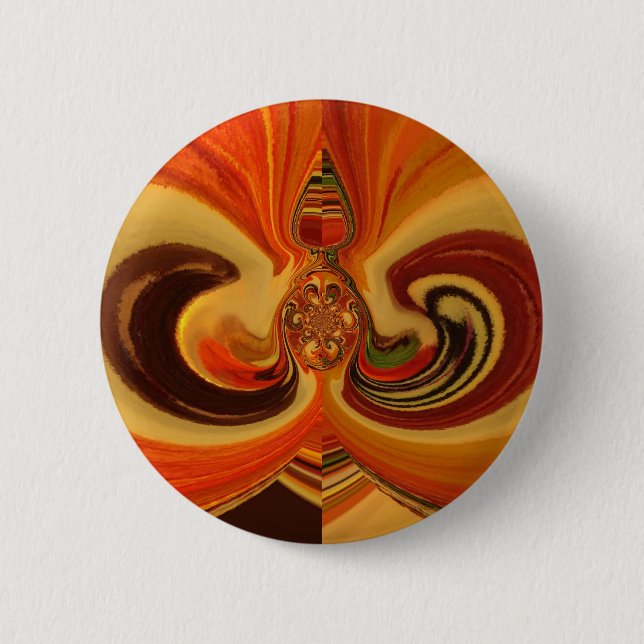 Abstract Swirls with Teardrop Center Art Print Pinback Button (Front)