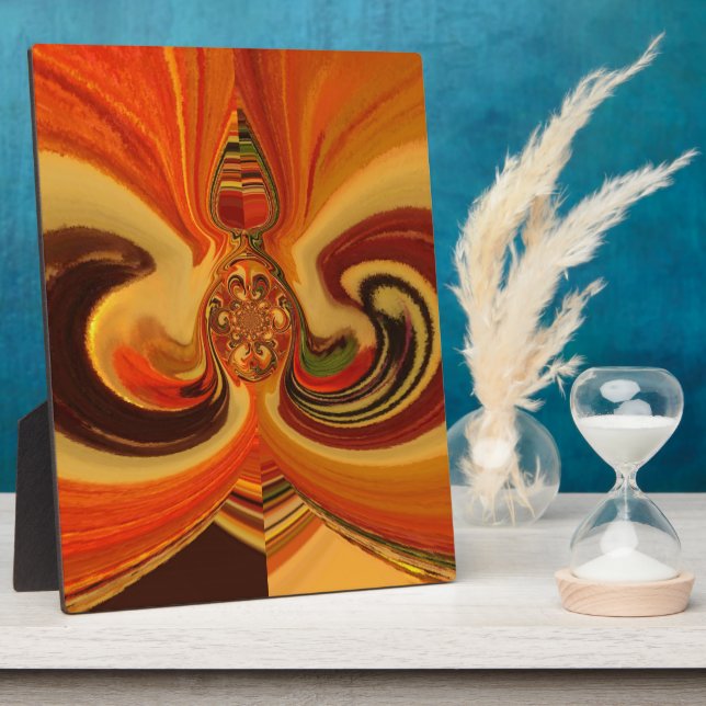 Abstract Swirls with Teardrop Center Art Print Plaque (Side)