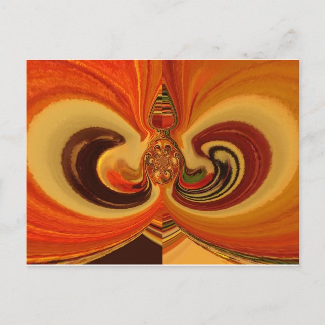 Abstract Swirls with Teardrop Center Art Print Postcard (Front)