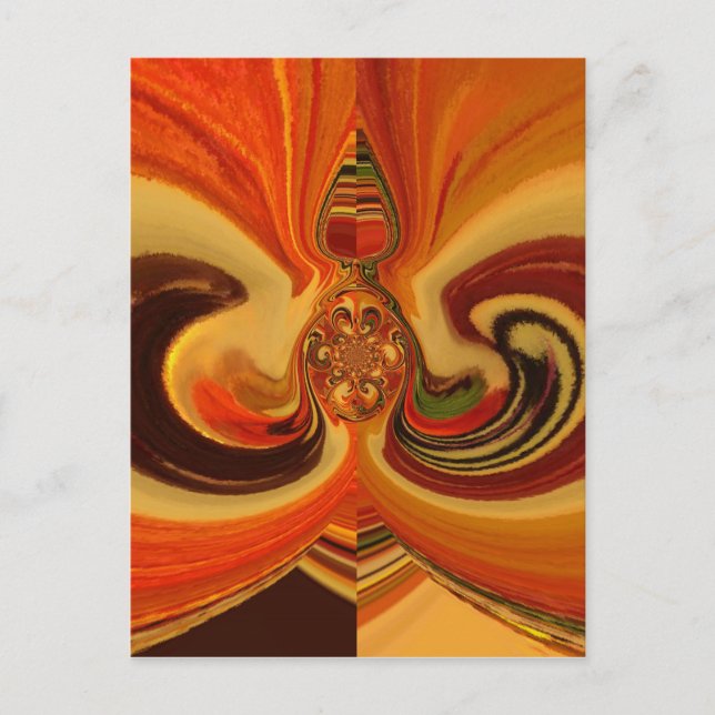 Abstract Swirls with Teardrop Center Art Print Postcard (Front)