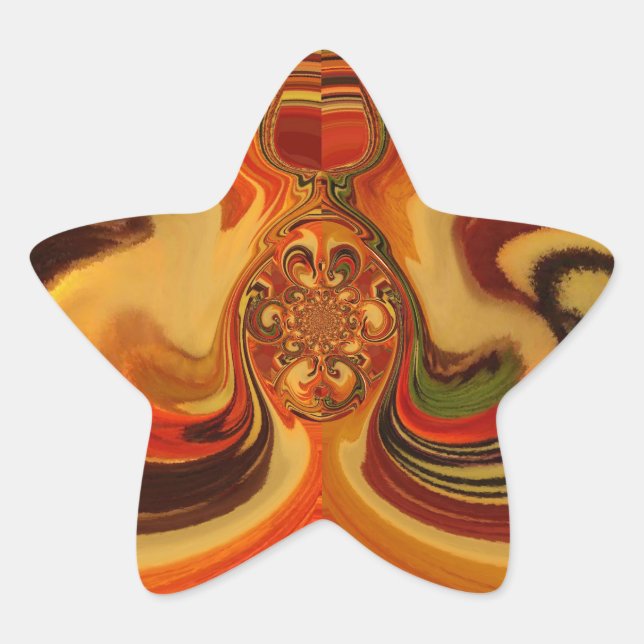 Abstract Swirls with Teardrop Center Art Print Star Sticker (Front)