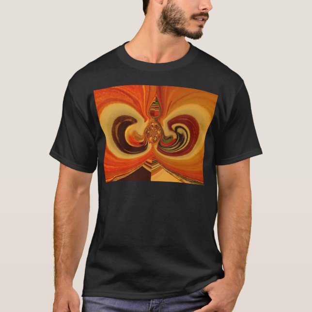 Abstract Swirls with Teardrop Center Art Print T-Shirt (Front)