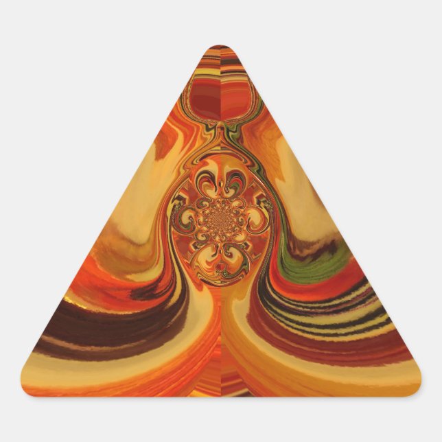 Abstract Swirls with Teardrop Center Art Print Triangle Sticker (Front)