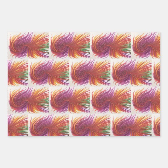 Abstract Swirls  Wrapping Paper Sheets (Front)