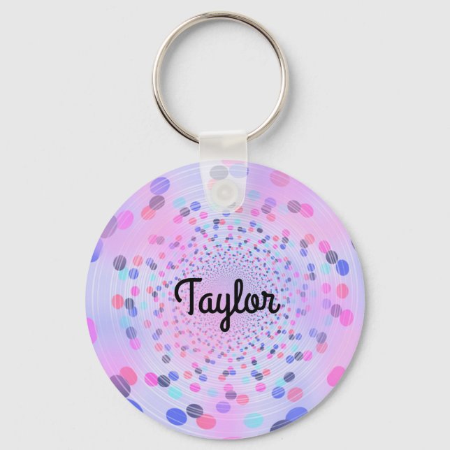 Abstract Swirly Dot Pattern Keychain (Front)