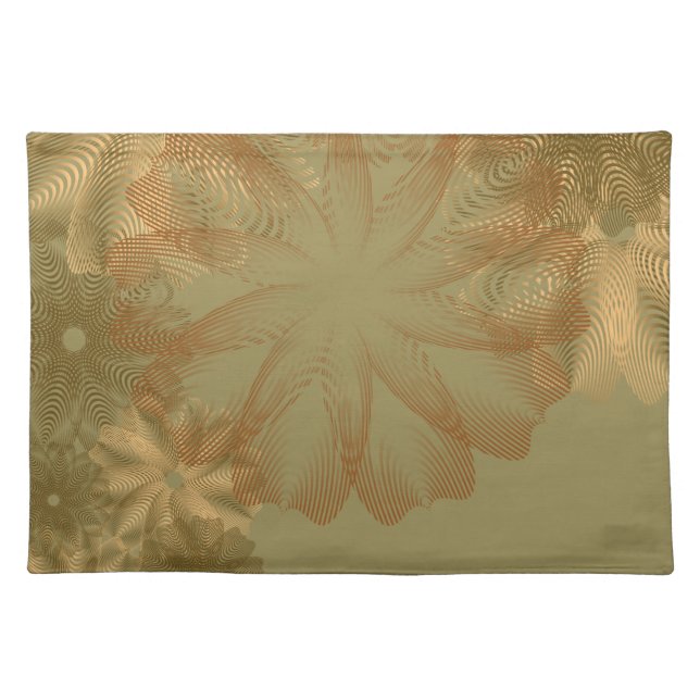 Abstract Swirly Pattern in Olive Green Placemat (Front)