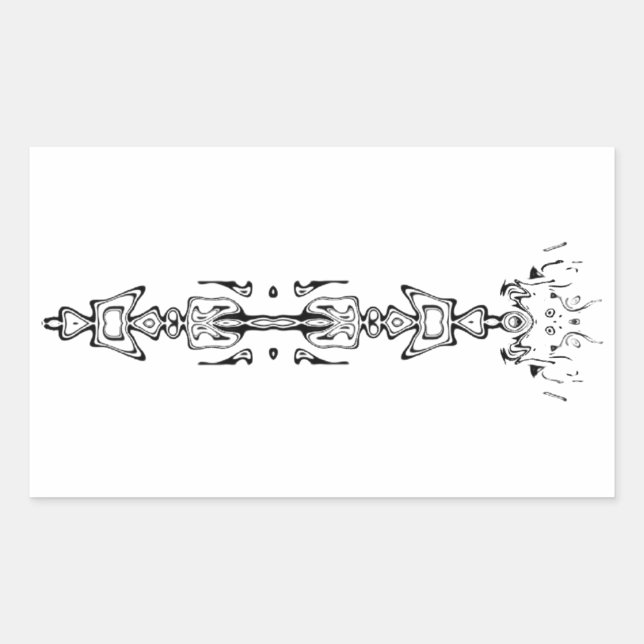 Abstract symbol (scepter) v1 rectangular sticker (Front)