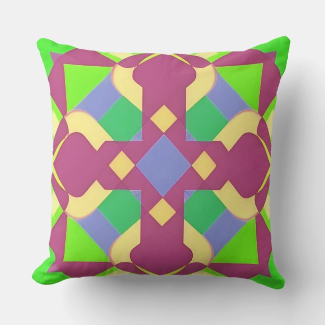 Abstract Symmetrical Design Throw Pillow (Front)