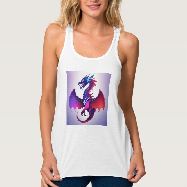 Abstract Symmetrical Dragon Logo T-Shirt – Modern  Tank Top (Front)