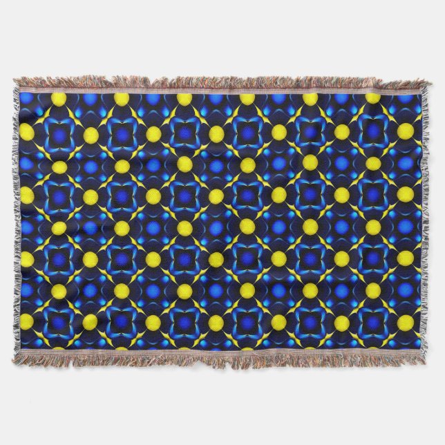 Abstract Symmetrical Geometric Pattern Throw Blanket (Front)
