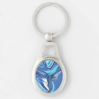 Abstract Symphony in Blue 2 Keychain