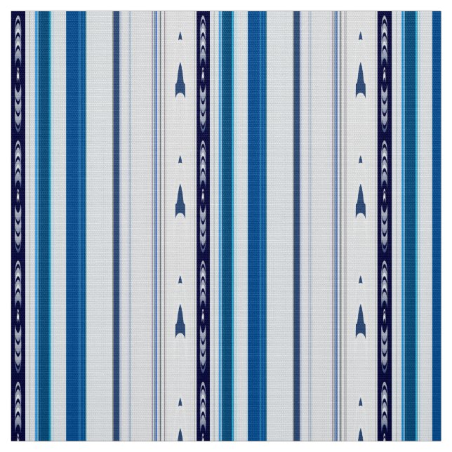 Abstract Symphony in Blue 5 (Vertical Lines) Fabric (Swatch)
