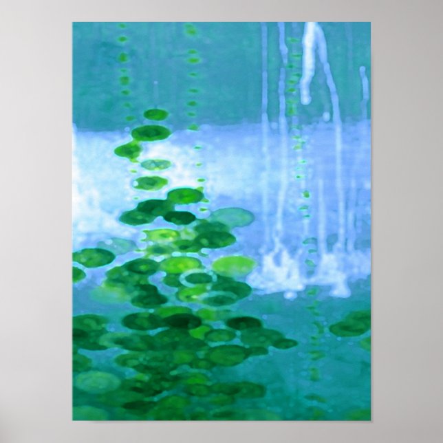 Abstract Symphony In Blue And Green Poster (Front)