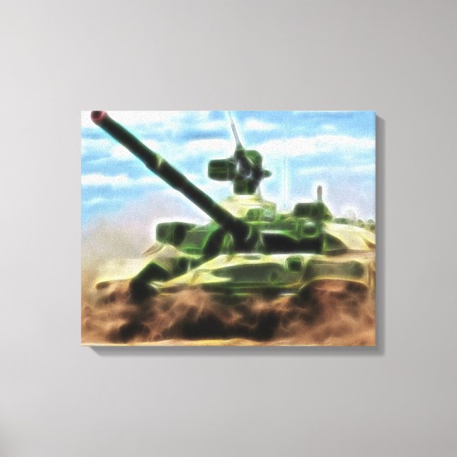 Abstract T-72 Soviet Military Tank Wrapped Canvas (Front)