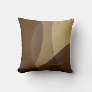 Abstract Tan and Brown Pattern Throw Pillow