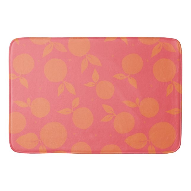 Abstract tangerine pattern bath mat (Front)