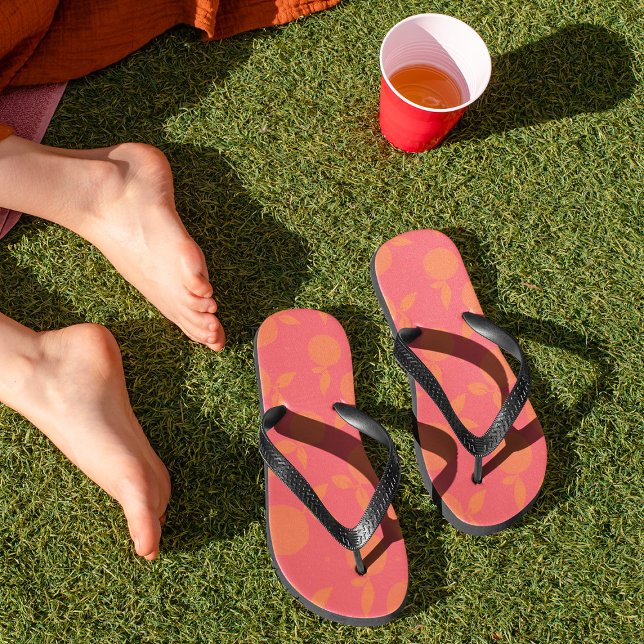 Abstract tangerine pattern flip flops (Creator Uploaded)