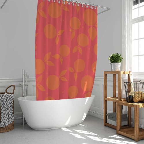 Abstract tangerine pattern shower curtain