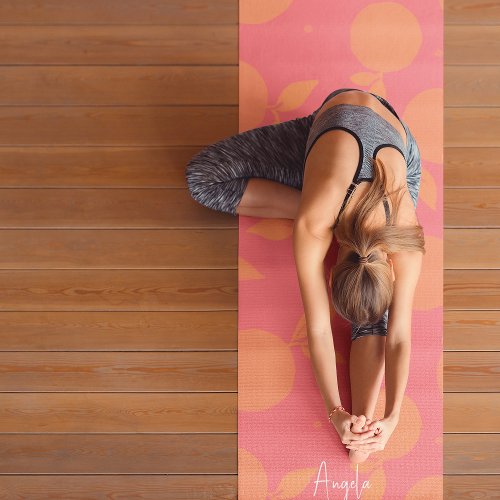 Abstract tangerine pattern yoga mat
