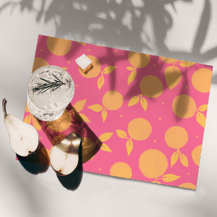 Abstract tangerine pink and yellow pattern placemat