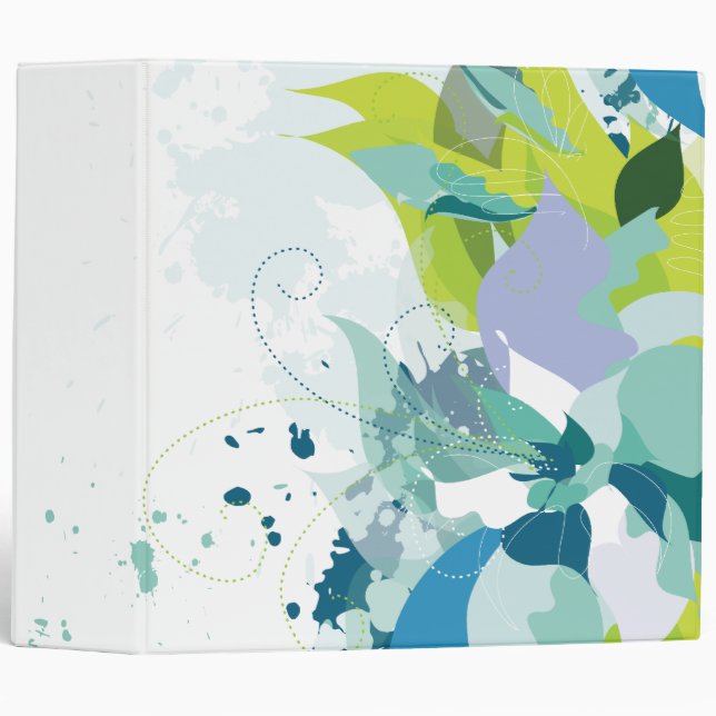 Abstract Teal and Green Binder (Front/Spine)