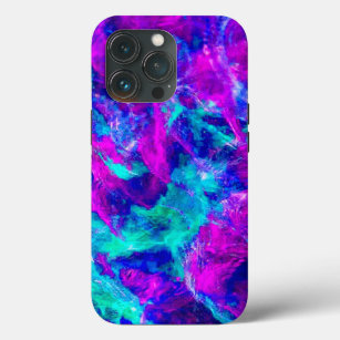 Abstract Teal and Pink Flames  iPhone 13 Pro Case