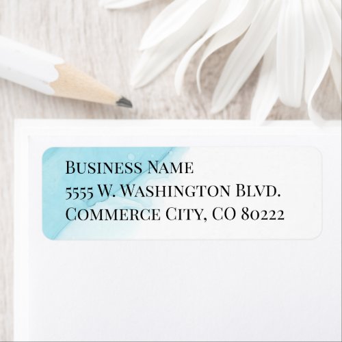 Abstract Teal Blue Return Address Label