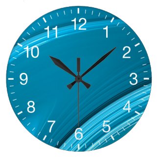 Abstract Teal Blue Swirl White Numerals