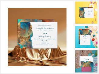 Abstract Teal Coral Gold -MPS