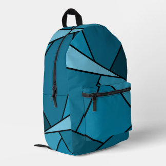 Abstract Teal Geometric Shapes Printed Backpack