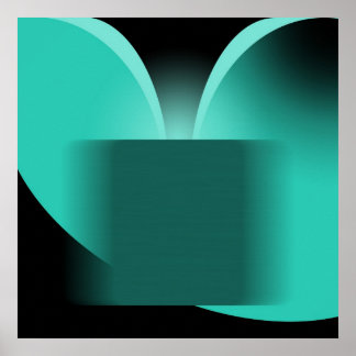 Abstract Teal Luxury with Black AP0004 Poster