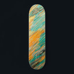 Abstract Teal Orange Textured Skateboard Deck<br><div class="desc">Shred in style with this electrifying abstract skateboard deck. A dynamic fusion of teal, orange, and gold streaks crashes across the surface like painted motion—pure energy frozen in time. Whether you're hitting the streets or hanging it as wall art, this design ignites conversation and inspires movement. Crafted for skaters who...</div>