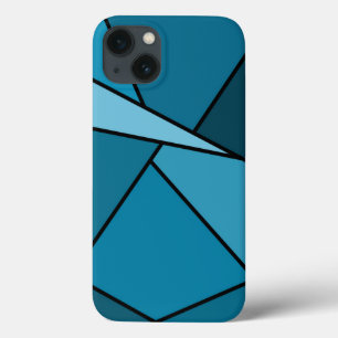 Abstract Teal Polygons Battery Case