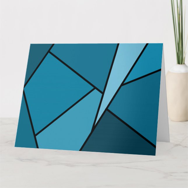 Abstract Teal Polygons Card (Front)