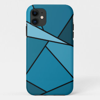 Abstract Teal Polygons iPhone 11 Case