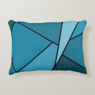Abstract Teal Polygons Decorative Pillow