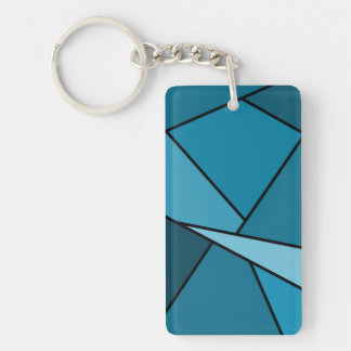Abstract Teal Polygons Keychain