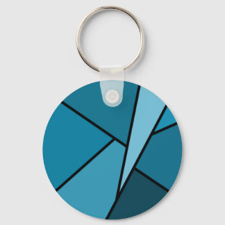 Abstract Teal Polygons Keychain
