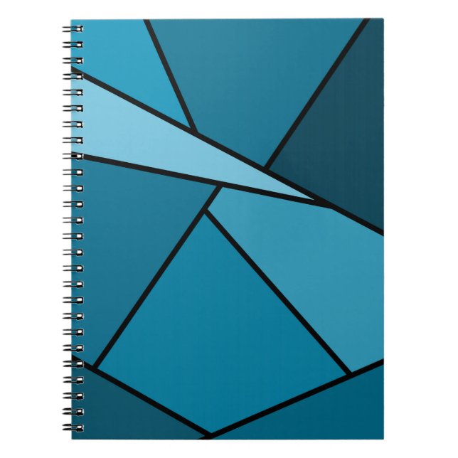 Abstract Teal Polygons Notebook (Front)